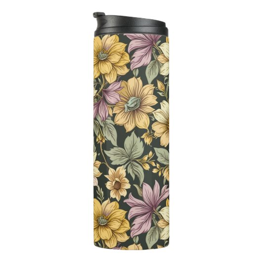 Flower travel mug thermosbeker (Geroteerd rechts)