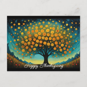 Flower Tree Automne Fête Thanksgiving Carte postal