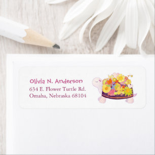 Flower Turtle Address Etiket