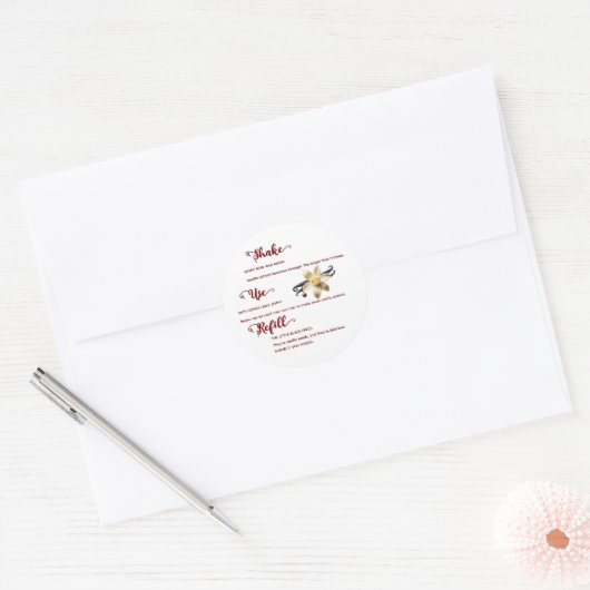 Flower Vanilla Extract Instructions Label (Envelop)