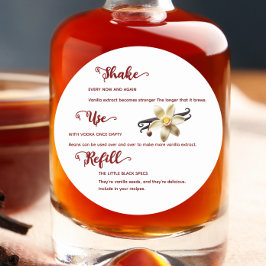 Flower Vanilla Extract Instructions Label