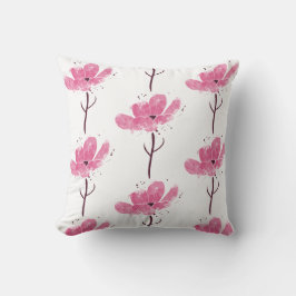 Flower Waterverf Roos Kussen