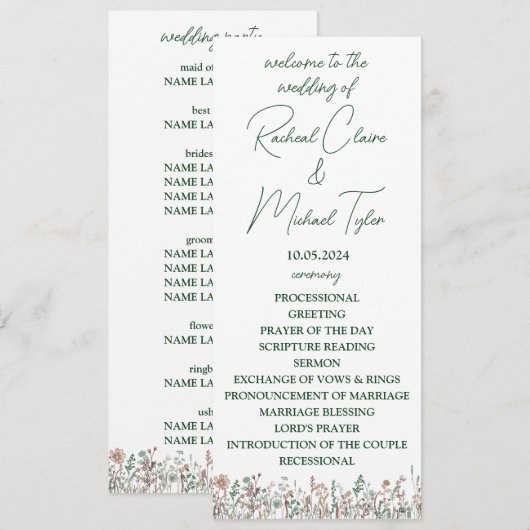 Flower Wedding Platte Programma (Voorkant / Achterkant)