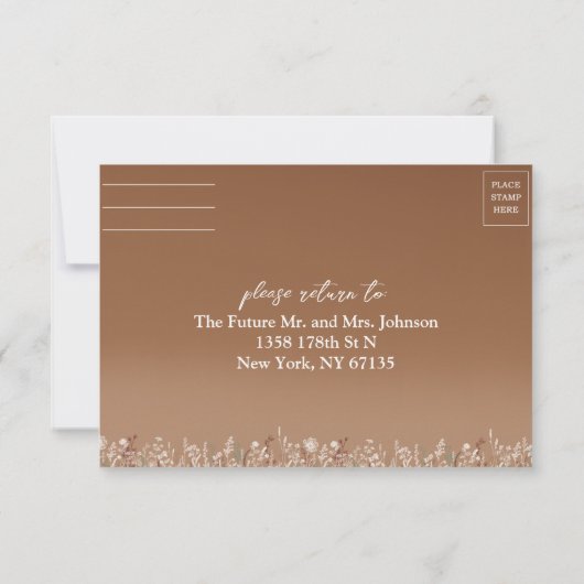 Flower Wedding RSVP Kaart (Achterkant)