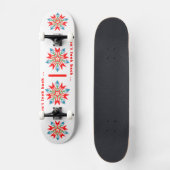 Flower weihnachtsstern red blue green skateboard (Voorkant)