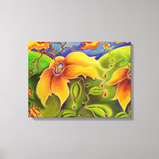 Flower Worlds verpakt canvas Afdruk (Voorkant)