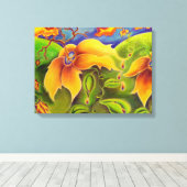 Flower Worlds verpakt canvas Afdruk (Insitu (Houten vloer))