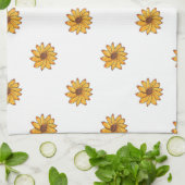 Flower Yellow Pattern Marker Theedoek (Gevouwen)