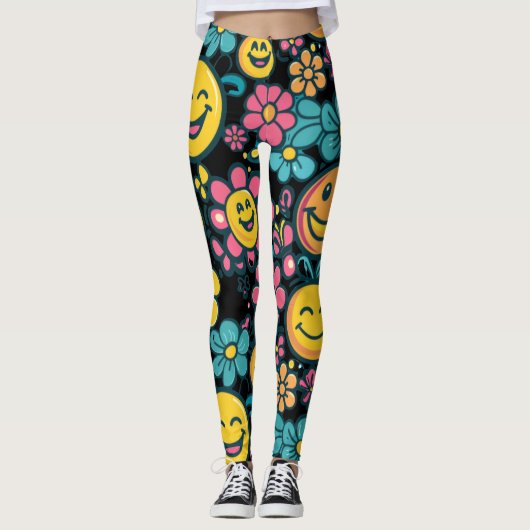 flower yoga gym Leggings (Voorkant)