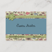 Flowerchild Blue Whimsy Monogram Visitekaartje (Achterkant)