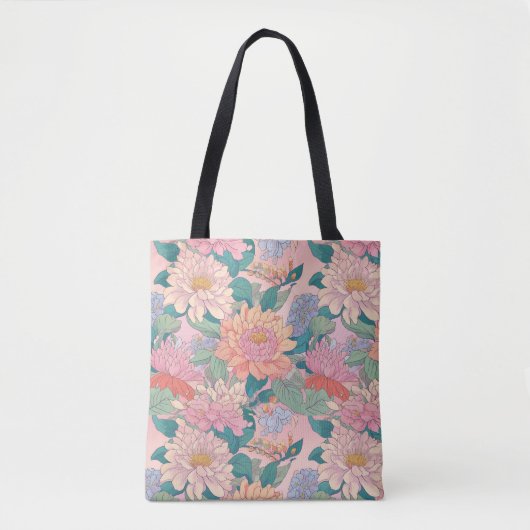 flowered cloth bag draagtas (Voorkant)