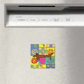 Flowered Dachshund Magneet (Insitu (Vaatwasser))