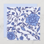 Flowered Delftware Thapat Kaart (Voorkant / Achterkant)