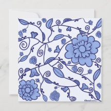 Flowered Delftware Thapat Kaart