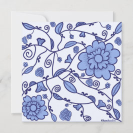 Flowered Delftware Thapat Kaart