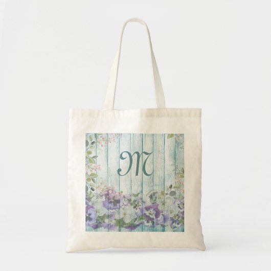 Flowered Fence Monogrammed Tote Bag (Voorkant)