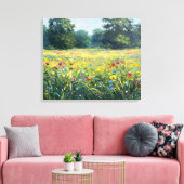 Flowered field canvas afdruk (Insitu (Woonkamer))