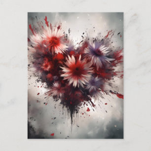 Flowered Heart Briefkaart