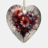 Flowered Heart Keramisch Ornament (Rechts)