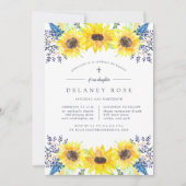 Flowerfields Baptism of Christening Invitation Kaart (Voorkant)