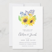 Flowerfields Bouquet Wedding Invitation Kaart (Voorkant)