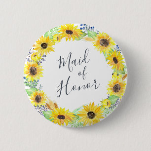 Flowerfields Maid of Honor Ronde Button 5,7 Cm