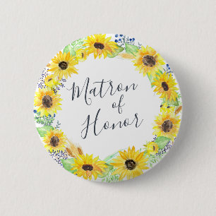 Flowerfields Matron of Honor Ronde Button 5,7 Cm