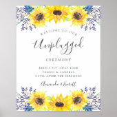 Flowerfields Unplugged Wedding Ceremony Sign Poster (Voorkant)