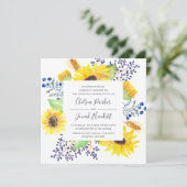 Flowerfields Wedding Uitnodiging | Vierkant (Staand voorkant)