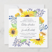 Flowerfields Wedding Uitnodiging | Vierkant (Voorkant)