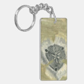 Flowerhead Abstract met gegloeide textuur Sleutelhanger (Voorkant Links)