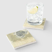 Flowerhead Abstract met gegloeide textuur Stenen Onderzetter (Zijkant)