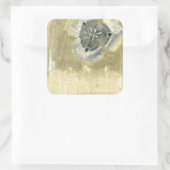 Flowerhead Abstract met gegloeide textuur Vierkante Sticker (Tas)