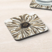 Flowerhead Fresco op Tan Background Drankjes Onderzetter (Linkerzijde)