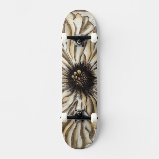 Flowerhead Fresco op Tan Background Skateboard (Voorkant)