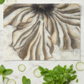 Flowerhead Fresco op Tan Background Theedoek (Gevouwen)