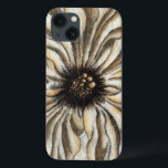 Flowerhead Fresco sur Tan Arrière - plan<br><div class="desc">Une grande tête de fleurs compose la majorité de cette fresque. Posé sur un arrière - plan bronzé,  le morceau est très rustique. Cela ferait un joli ajout à n'importe quelle maison!</div>