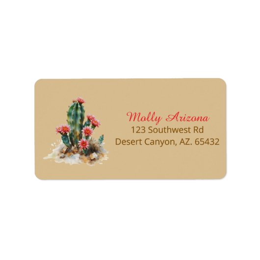 Flowering Cactus Address Label (Voorkant)