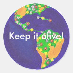 Flowering Earth, Keep it alive, stickers van de Da