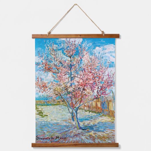 Flowering Peach Tree, Van Gogh Hangend Wandkleed (Voorkant)