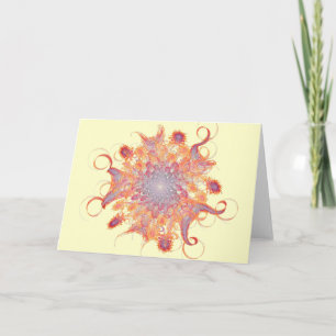 Flowering Sun Fractal Card Kaart