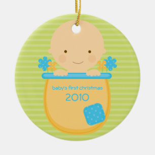 Flowerpot Baby's Eerste Kerstmis Ornament