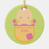 Flowerpot Baby's Eerste Kerstmis Ornament (Voorkant)