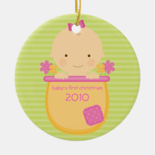 Flowerpot Baby's Eerste Kerstmis Ornament