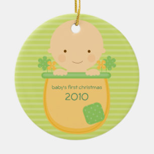 Flowerpot Baby's Eerste Kerstmis Ornament