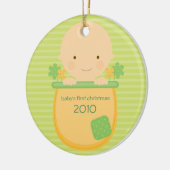 Flowerpot Baby's Eerste Kerstmis Ornament (Links)