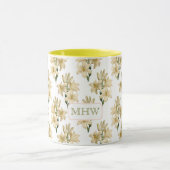  Flowers aangepaste monogram mokken 1 (Midden)