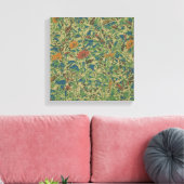 Flowers against leaf camouflage pattern canvas afdruk (Insitu (Woonkamer))