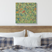 Flowers against leaf camouflage pattern canvas afdruk (Insitu (Slaapkamer))