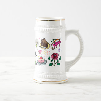 Flowers and cakes mug bierpul